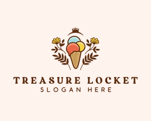 Flower Ice Cream  logo design