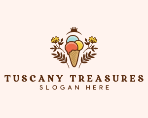 Flower Ice Cream  logo design