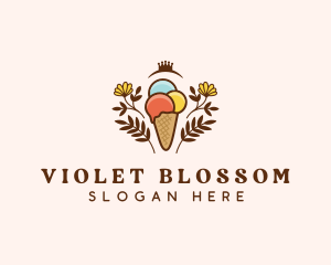 Flower Ice Cream  logo design