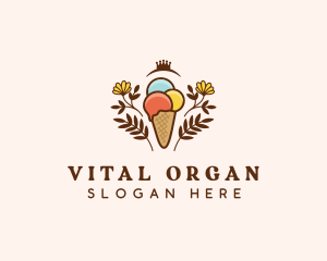 Flower Ice Cream  logo design