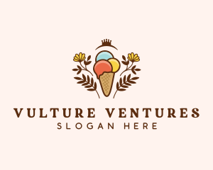 Flower Ice Cream  logo design