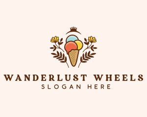 Flower Ice Cream  logo design