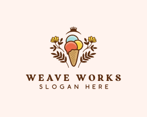 Flower Ice Cream  logo design