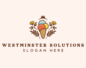 Flower Ice Cream  logo design