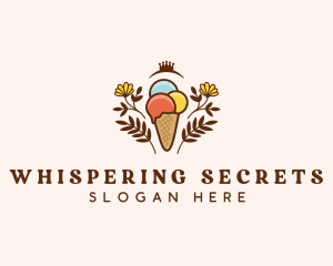 Flower Ice Cream  logo design