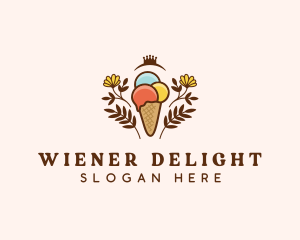 Flower Ice Cream  logo design