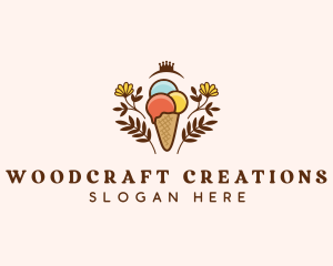 Flower Ice Cream  logo design