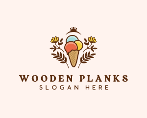 Flower Ice Cream  logo design