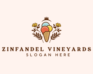 Flower Ice Cream  logo design