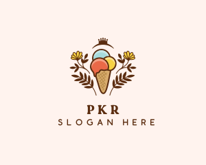 Flower Ice Cream  logo design