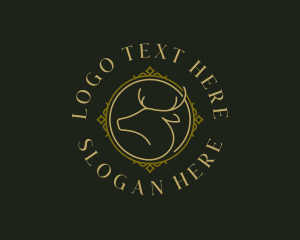 Luxury - Deer Antler Reindeer logo design