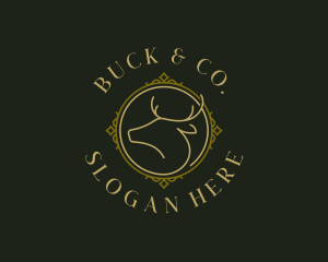Buck - Deer Antler Reindeer logo design
