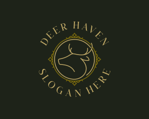 Deer Antler Reindeer logo design