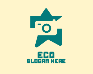 Photo Booth - Green Camera Star logo design