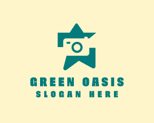 Green Camera Star  logo design