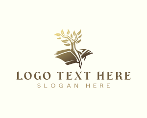 School - Tree Book Library logo design