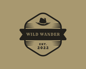 Simple Banner Cowboy Hat logo design