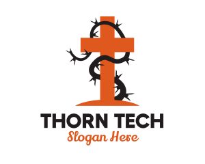 Thorn - Cross Thorns Religion logo design