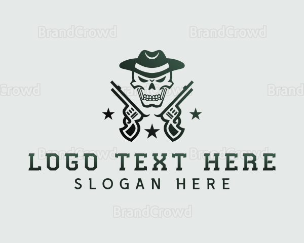 Cowboy Skull Gun Logo