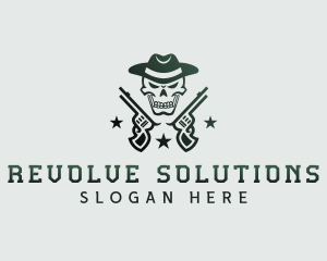 Cowboy Skull Gun logo design