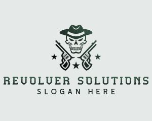 Cowboy Skull Gun logo design