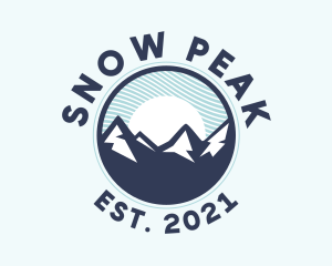 Skiing - Alpine Mountain Peak logo design