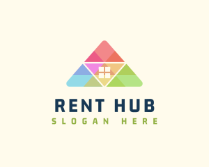 Rent - House Roof Realty logo design