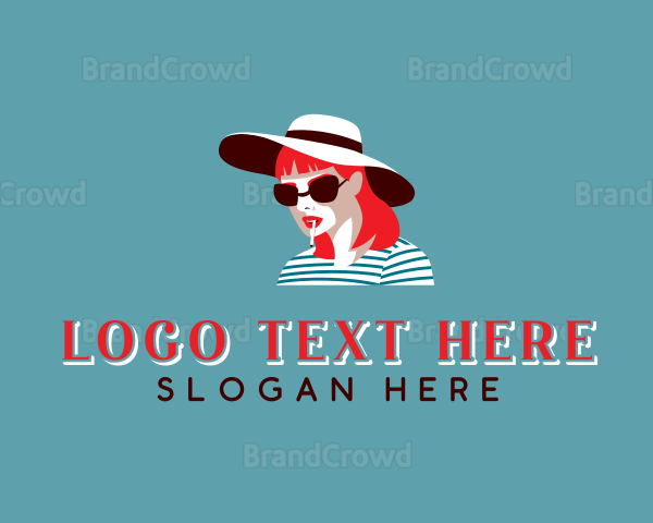 Woman Smoking Hat Logo