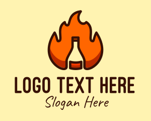 Heat - Fire Bottle Distillery logo design