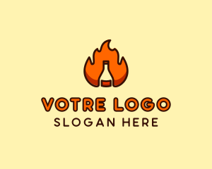 Whiskey - Fire Bottle Distillery logo design