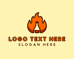 Fiery - Fire Bottle Distillery logo design