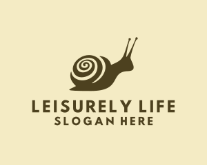 Slow - Molusk Spiral Snail logo design