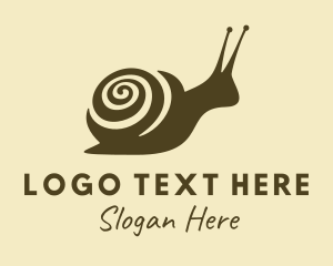 Snail - Brown Spiral Snail logo design
