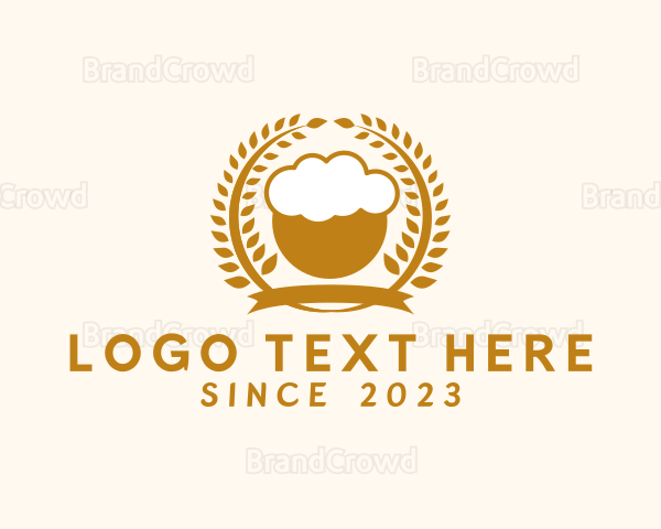 Wheat Beer Cup Badge Logo