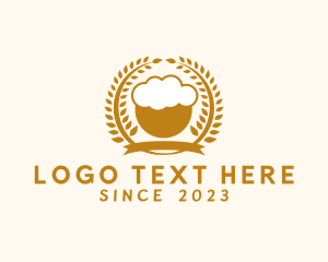 Booze - Wheat Beer Cup Badge logo design