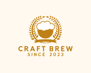 Wheat Beer Cup Badge logo design