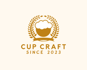 Wheat Beer Cup Badge logo design