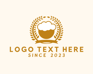 Alcoholic Beverage - Wheat Beer Cup Badge logo design
