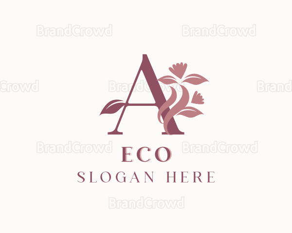Floral Leaf Letter A Logo