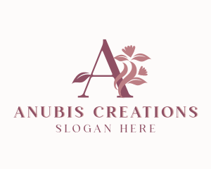 Floral Leaf Letter A logo design