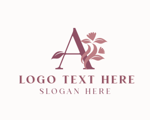 Event Stylist - Floral Leaf Letter A logo design