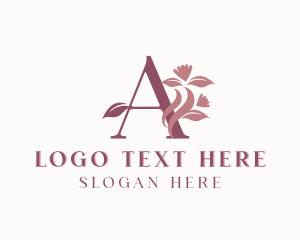 Floral Leaf Letter A Logo