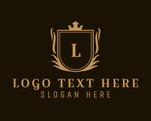 Luxe - Royal Crown Shield logo design