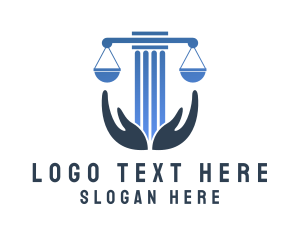 Court - Legal Pillar Hands logo design