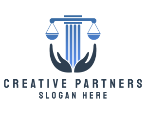 Legal Pillar Hands  logo design