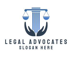 Legal Pillar Hands  logo design