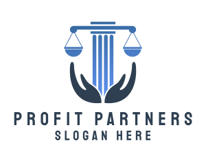 Legal Pillar Hands  logo design