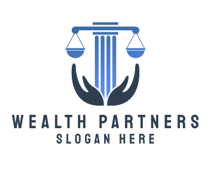 Legal Pillar Hands  logo design