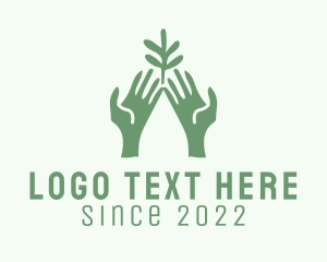 Hand Gesture - Plant Hand Gardening logo design