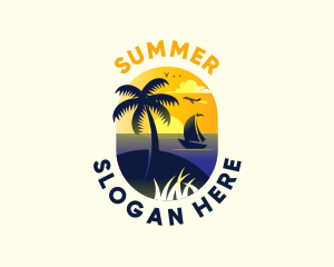 Travel Beach Tourism logo design